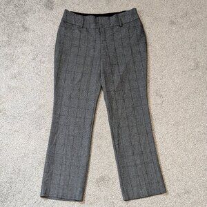 AGB Black Herringbone Plaid High Rise Straight Leg Career Pants; Size 12